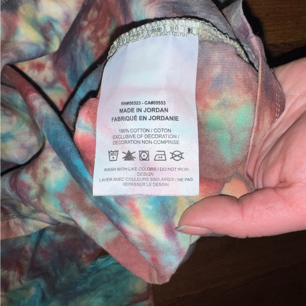 Nike Active Blue Red Multicolor Tie Dye Classic Cotton Short Sleeve Shirt Size M - Picture 10 of 11